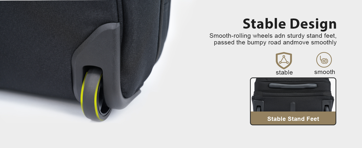 rolling briefcase with stable and smooth rolling wheels