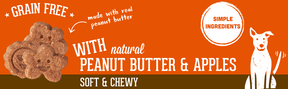 wag more bark less soft chews grain free peanut butter apples dog biscuits treats