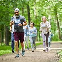 Older People Running in Nature