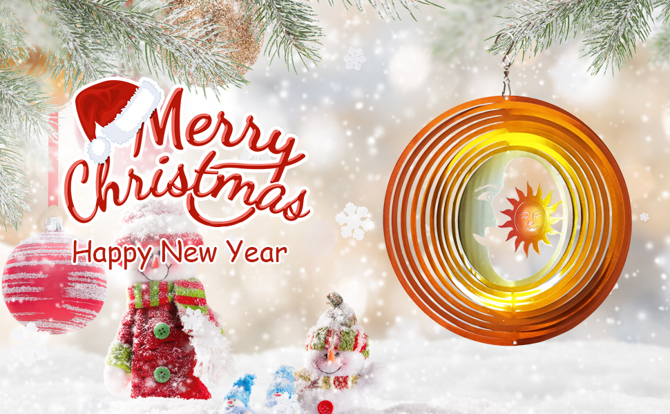 Fonmy Sun and Moon Wind Spinner-Unique Gifts and Decoration for Xmas and New year!