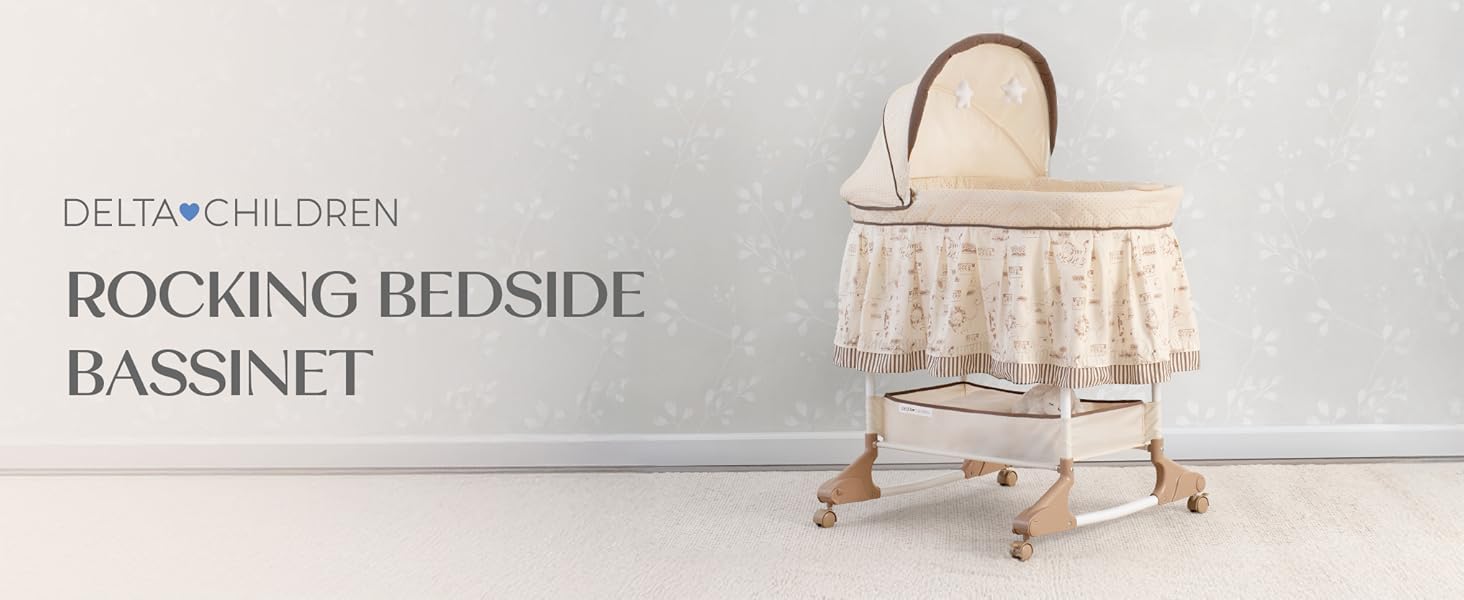 Rocking Bedside Bassinet, Play Time Jungle