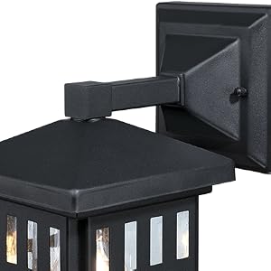 Textured black finish is versatile and brings out the bold, linear fixture style.
