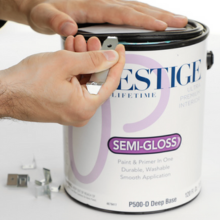 opening paint can with small metal can opener