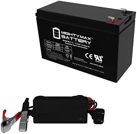Mighty Max Battery 12V 7.2AH Battery for Viking B-12 Barrier Gate Operator + 12V Charger