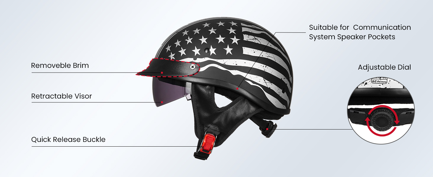 HALF HELMET MOTORCYCLR MEN