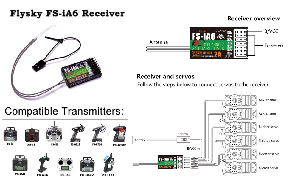 Flysky FS-i6 RC Transmitter with FS-iA6 Receiver