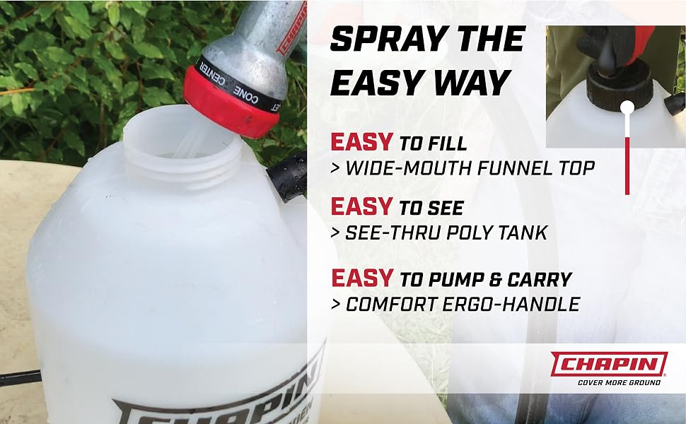 poly lawn and garden sprayer, easy pump sprayer, handle pump sprayer, poly tank, chapin sprayer