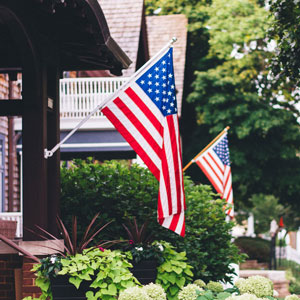 USA Flag and Flag Poles for Outside