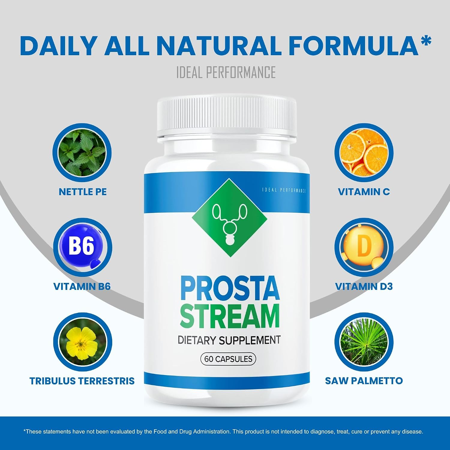 IDEAL PERFORMANCE (3 Pack) Prosta Stream Prostate Supplement Prostastream Pills (180 Capsules)