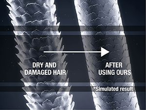 dry and damaged hair - after using ours