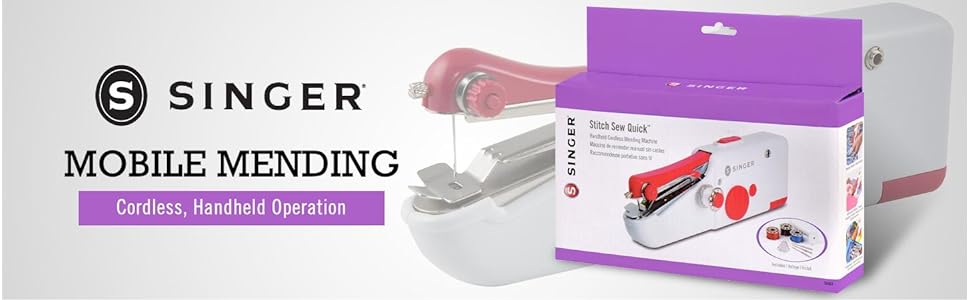singer stitch sew quick hand held cordless sewing machine mending mobile portable thread needle