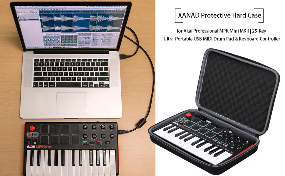 Akai Professional MPK Mini MKII | 25-Key Ultra-Portable USB MIDI Drum Pad &amp; Keyboard Controller