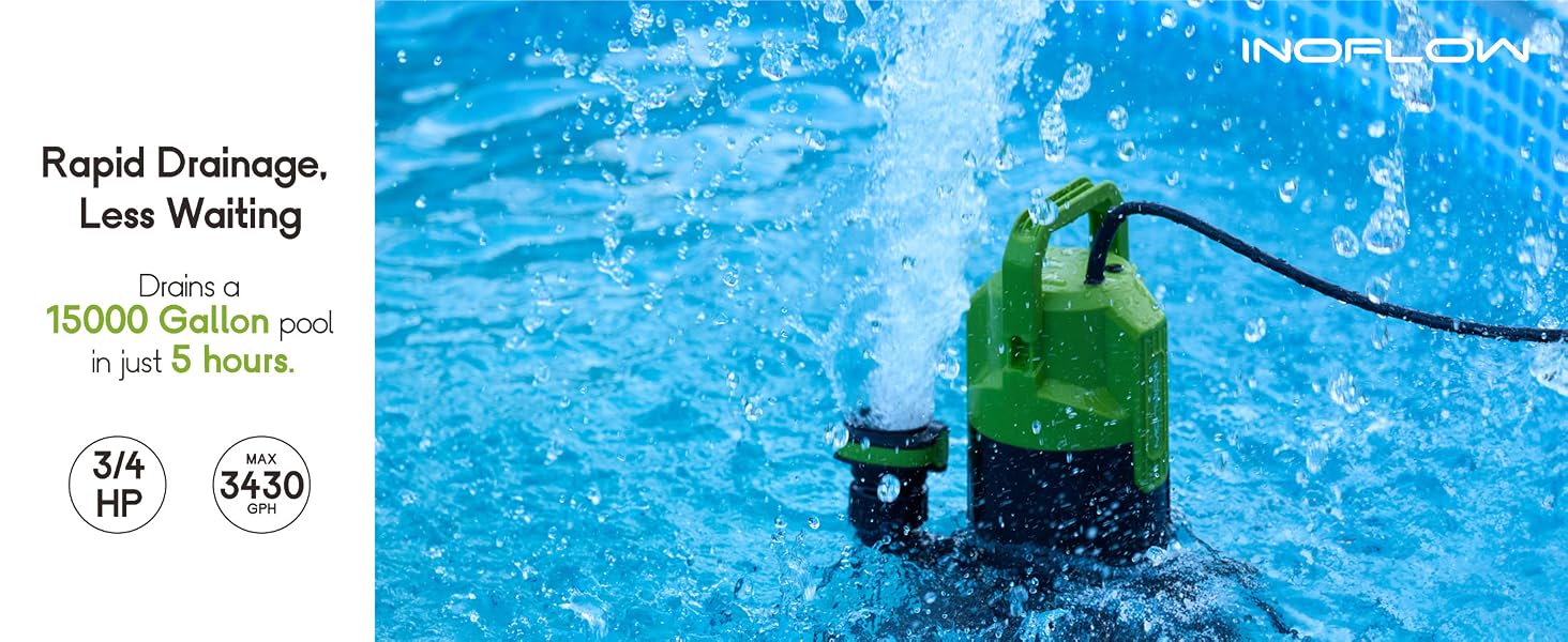 Sump Pump Drains a 15000 Gallon pool in just 5 hours