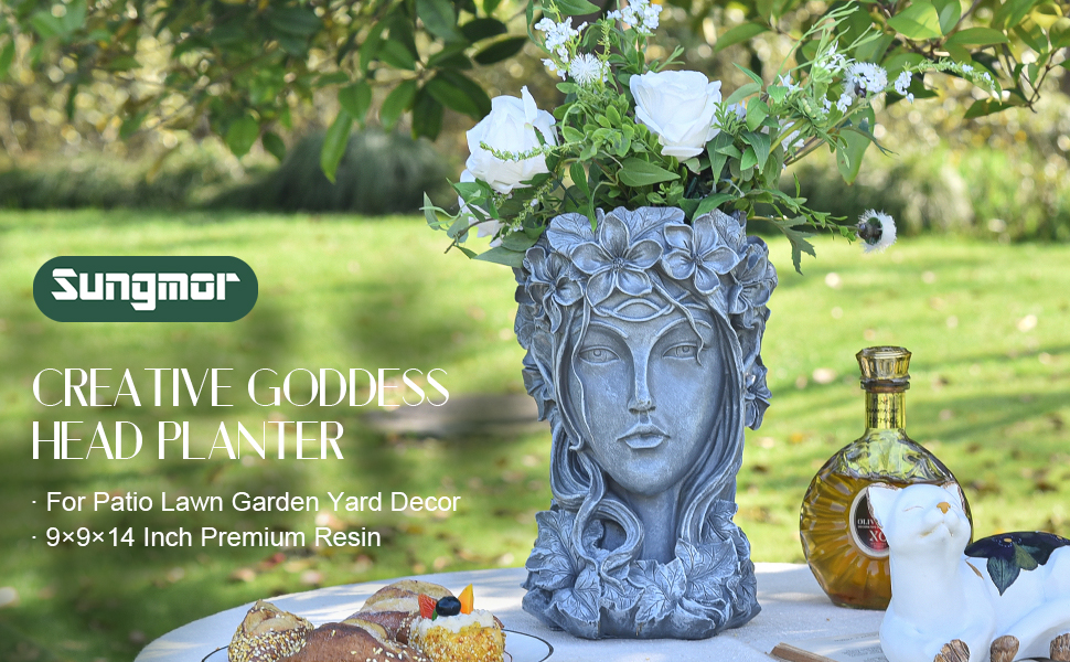 creative goddess head planter