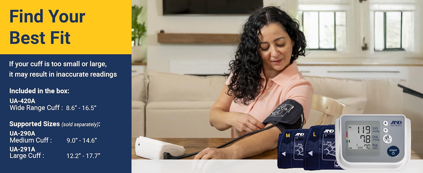 AD Medical.UA-767F - B00ZTTAV5Q Multi user Blood Pressure Monitor Find your best cuff fit