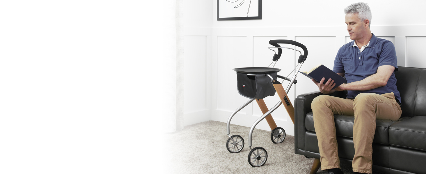 indoor walker rollator narrow small home living room kitchen