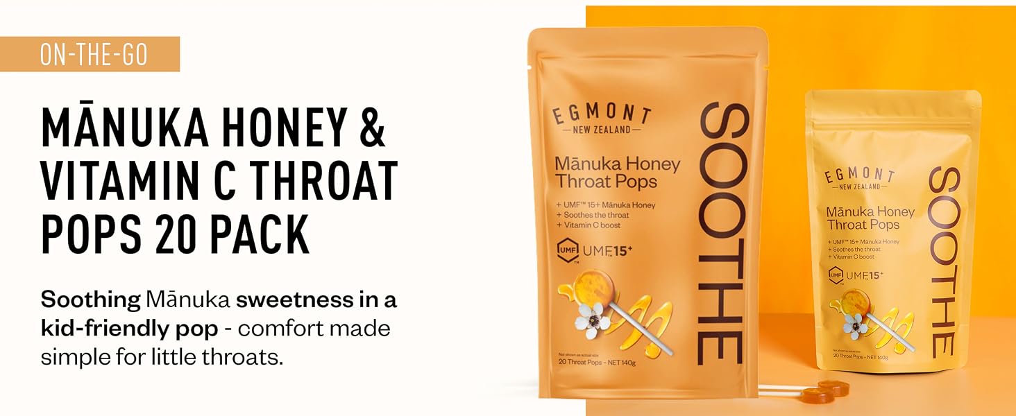 Egmont Honey Manuka Honey &amp;amp;amp; Vitamin C Throat Lollipops