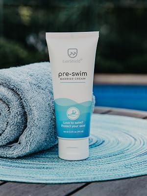 Pre-swim barrier cream beside the pool to protect swimmers while swimming