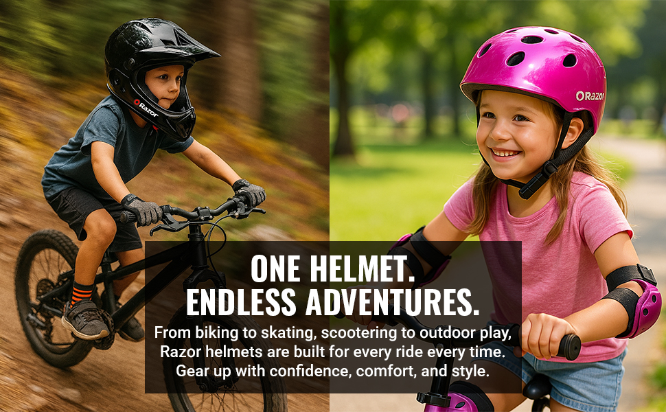 CPSC-approved helmet meets the highest safety standards. Perfect for any activity