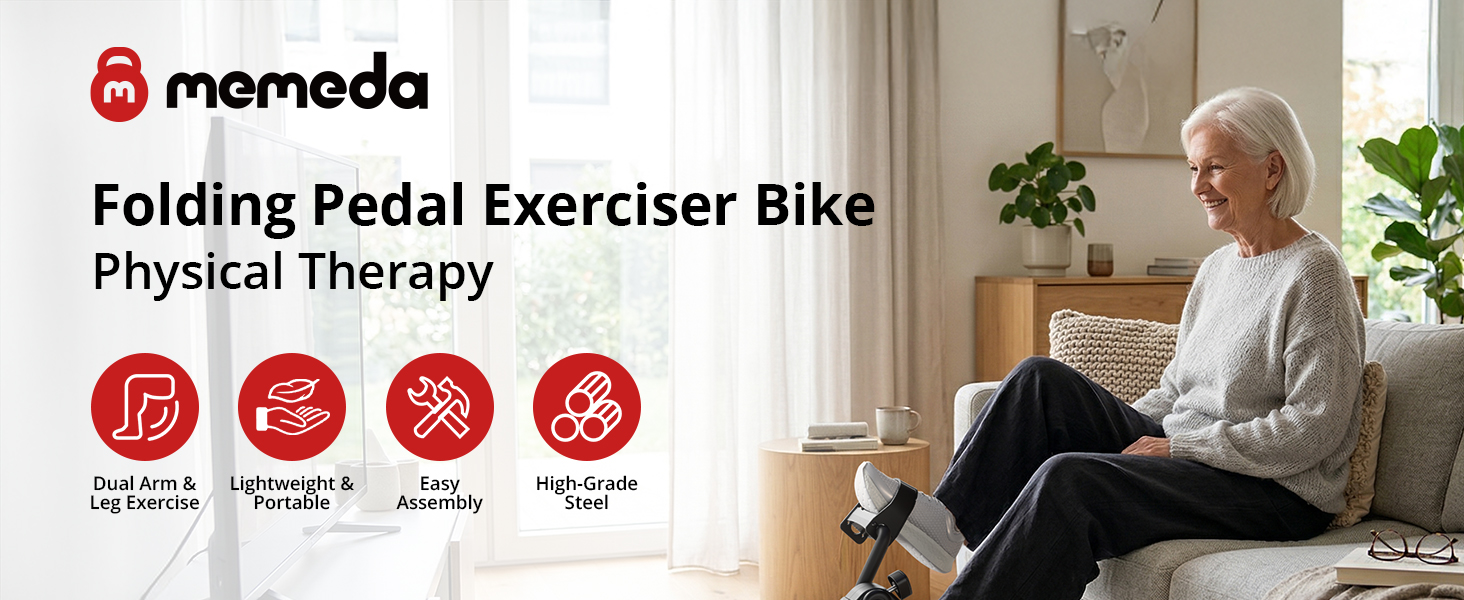 memeda folding pedal exerciser: dual arm &amp;amp;amp; leg exercise, portable, easy assembly