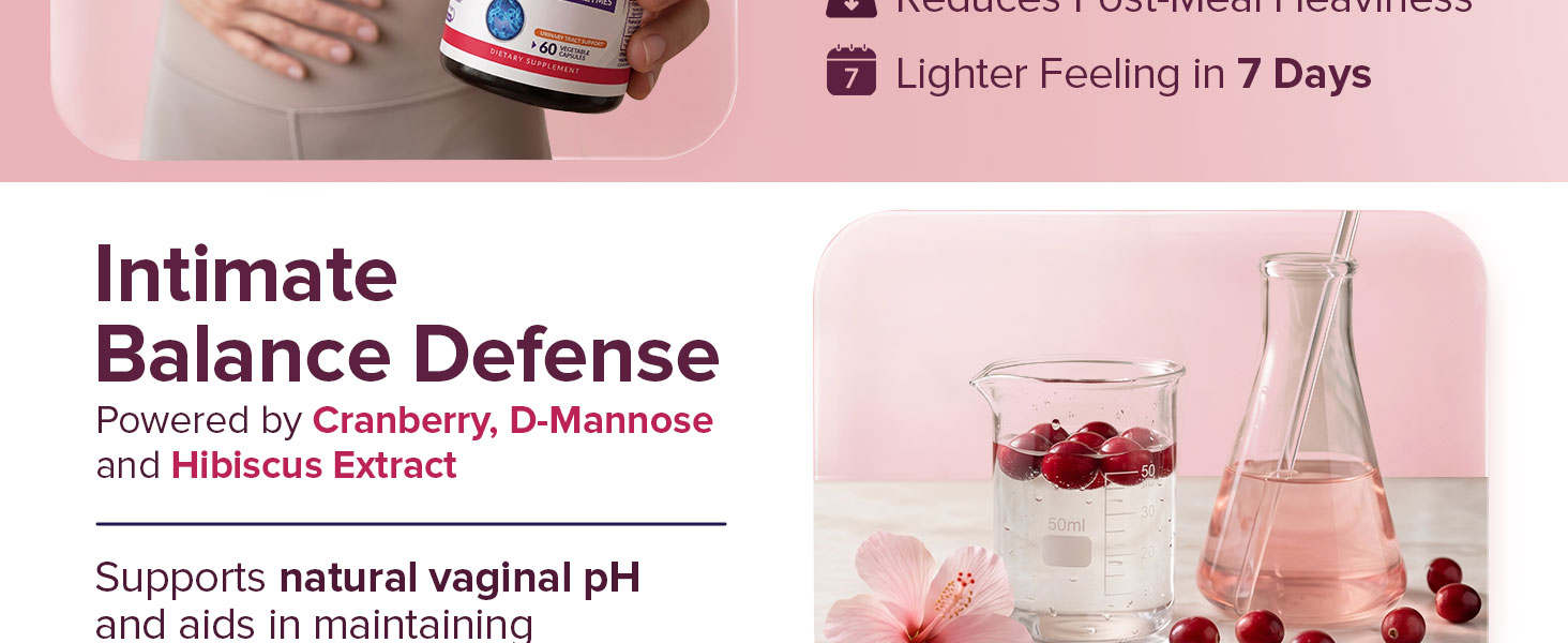 Cranberry, D-Mannose and Hibiscus Extract blend for women&amp;#39;s intimate balance &amp;amp; urinary tract health