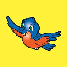 Bird cartoon on yellow background