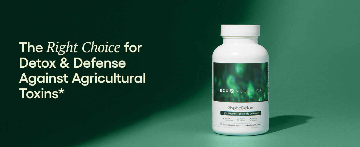 Bottle of glyphoDetox antioxidant supplements
