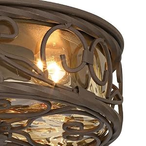 John Timberland Casa Seville 12" Walnut Indoor-Outdoor Ceiling Light