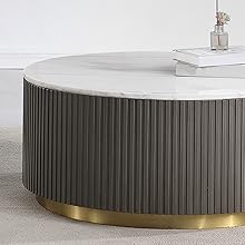 Coaster Home Furnishings Round Marble Top Coffee Table