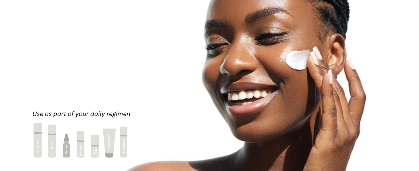 After cleansing and serum, apply to face, neck and décolleté every PM and AM, followed by sunscreen.