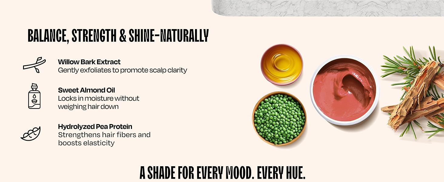 Hair growth strength shine fibers scalp moisture condition nourrish haircare color