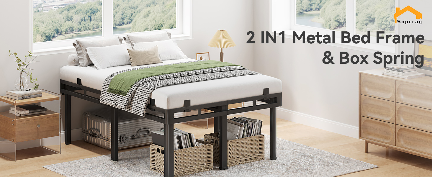 20 inch tall metal bed frame 2 in 1