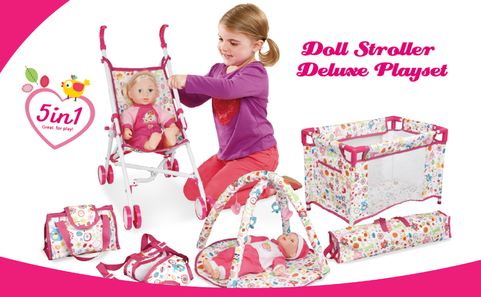 14 inch soft newborn baby doll playset stroller carrier playard travel bag nursery toy gift