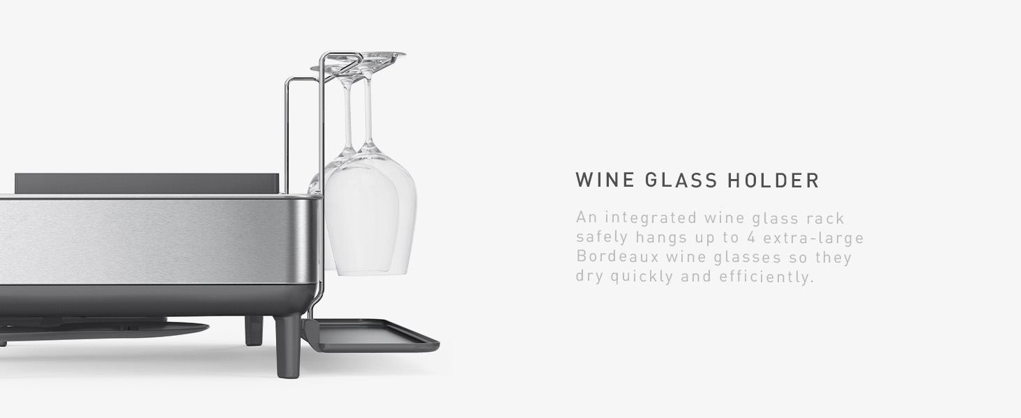 Wine Glass Holder | Hangs up to 4 extra-large Bordeaux wine glasses so they dry quickly
