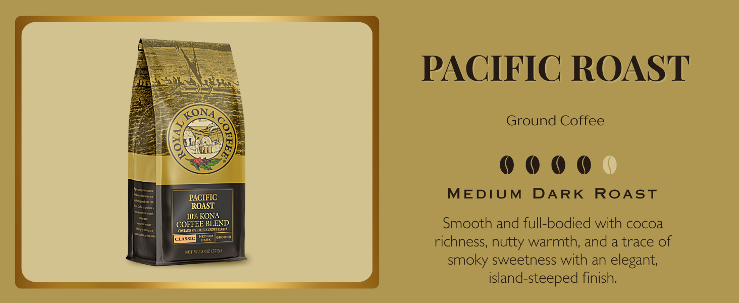 Pacific Roast Medium Dark Roast Royal Kona ground coffee