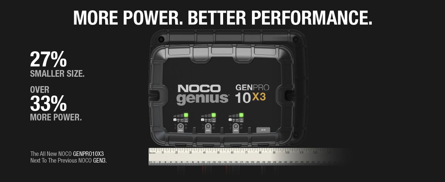 NOCO Genius GENPRO10X3, 3-Bank, 30A, Smart Marine Charger, 12V Onboard Battery Charger, Maintainer
