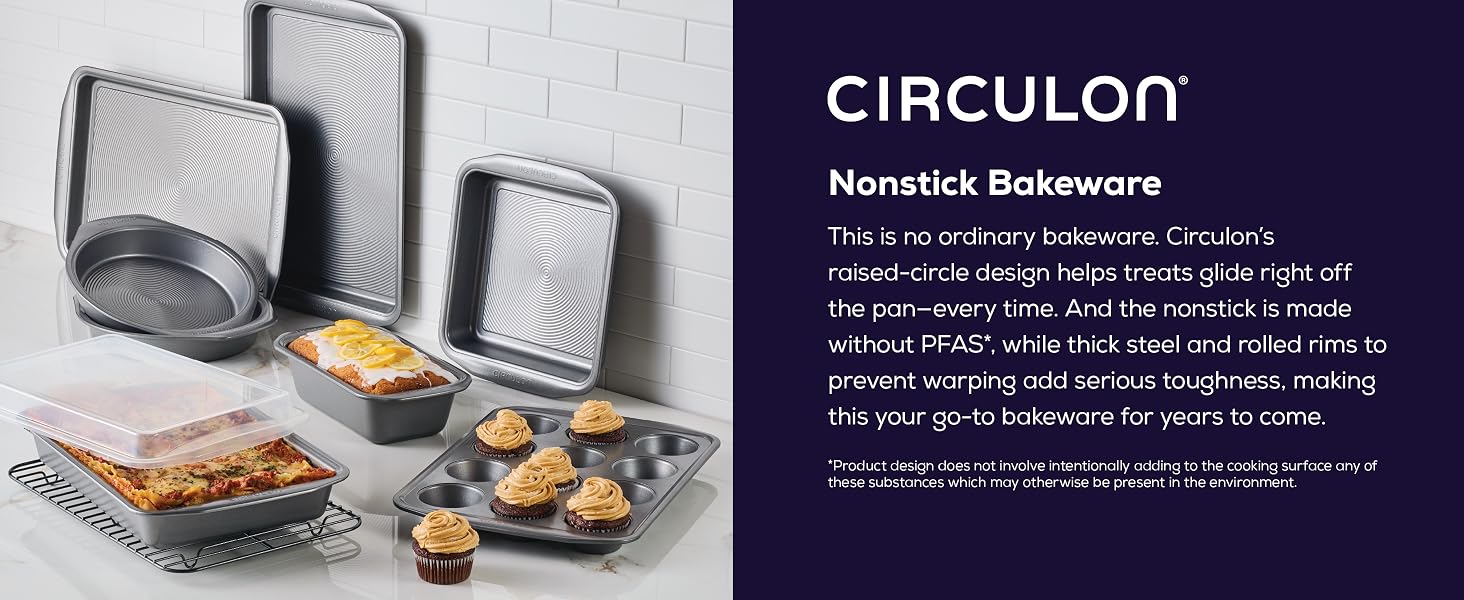 Bakeware items with sweet and savory foods