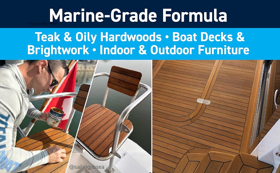 Marine teak decks and brightwork protected with TotalBoat Danish Teak Sealer