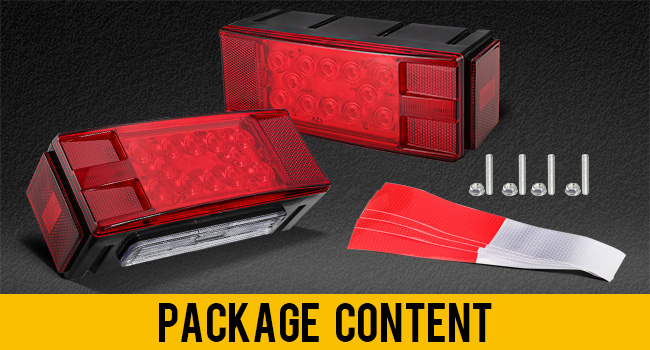 partsam 12v led submersible low profile rectangular trailer lights