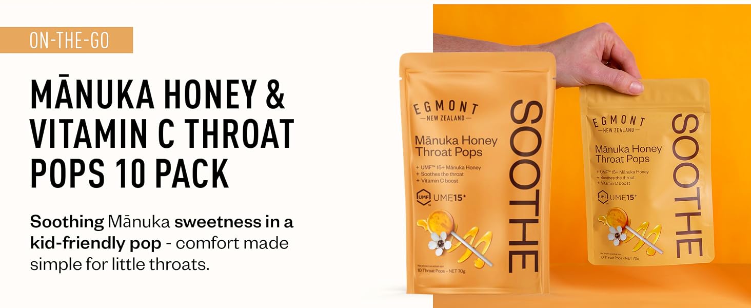 Egmont Honey Manuka Honey &amp;amp;amp;amp; Vitamin C Throat Lollipops