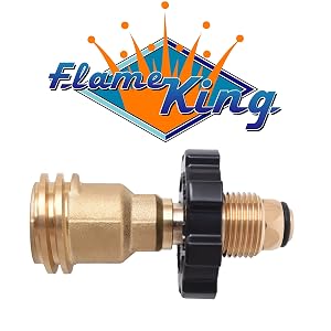 Flame King Propane Tank Brass Adapter - POL to QCC1 Type &amp; Converts Old to New Connections