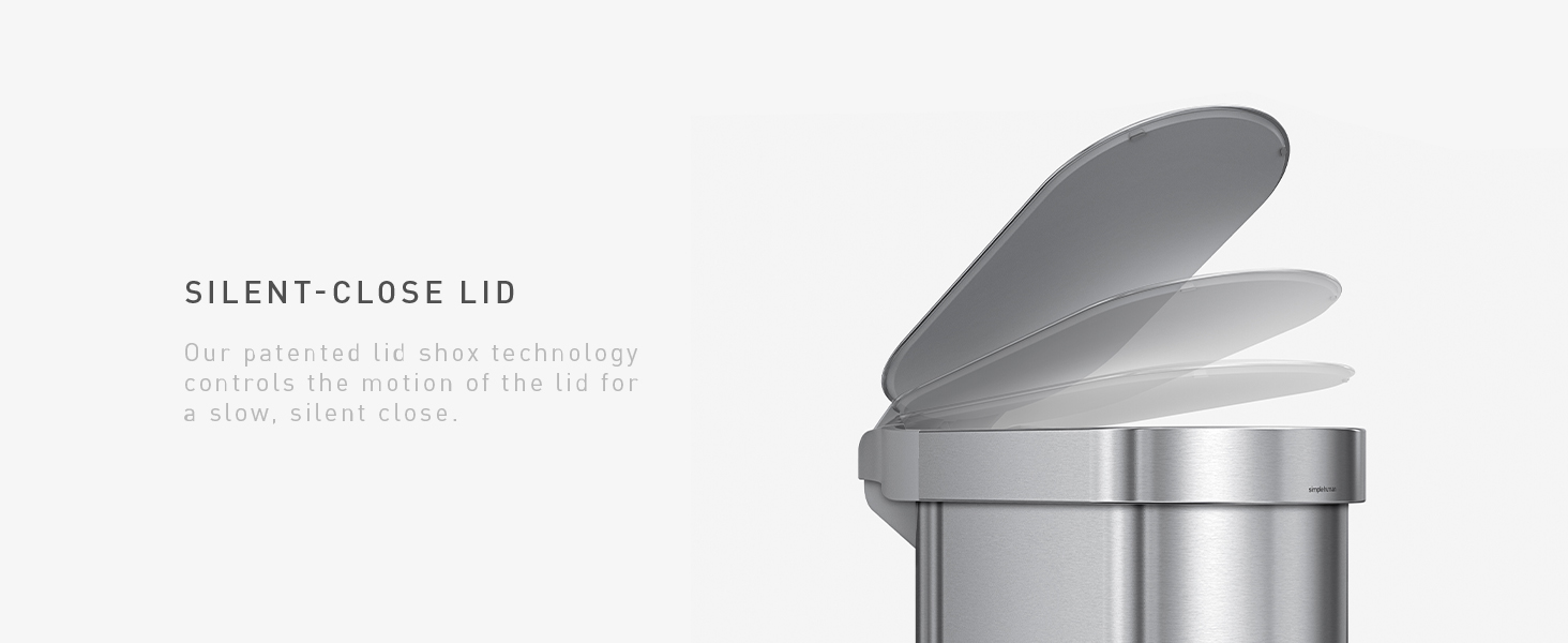 Silent-Close Lid | Our patented lid shox tech controls the motion of the lid for slow, silent close