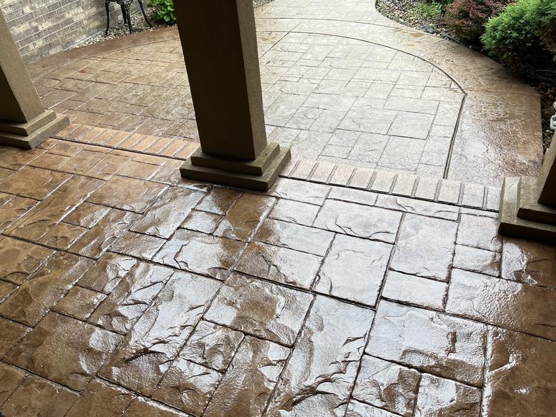brown tinted stamped concrete sealer