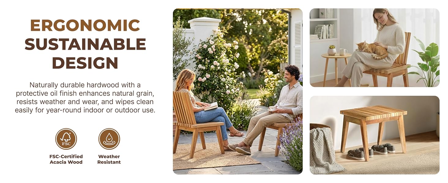 Melino Wooden Folding Tamarack Chair ergonomic sustainable design