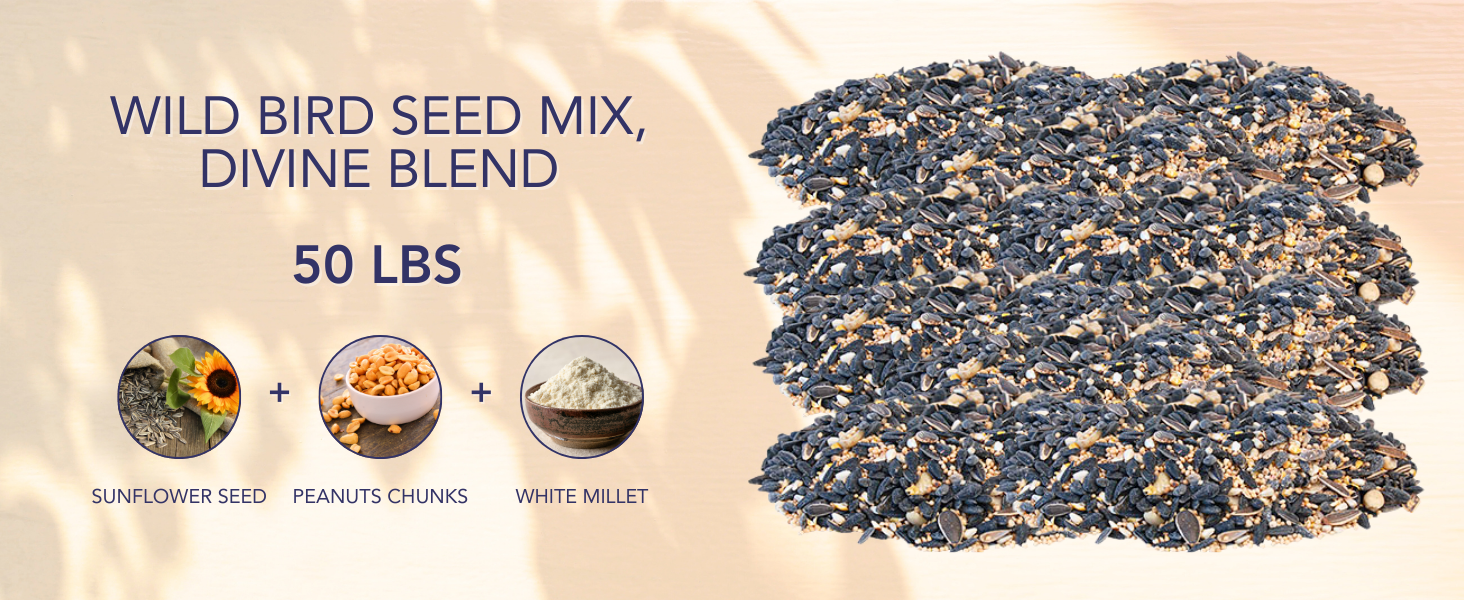 Wild Bird Seed Mix, Divine Blend, 50 lbs.