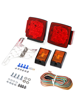trailer lights with aluminum license plate light holder