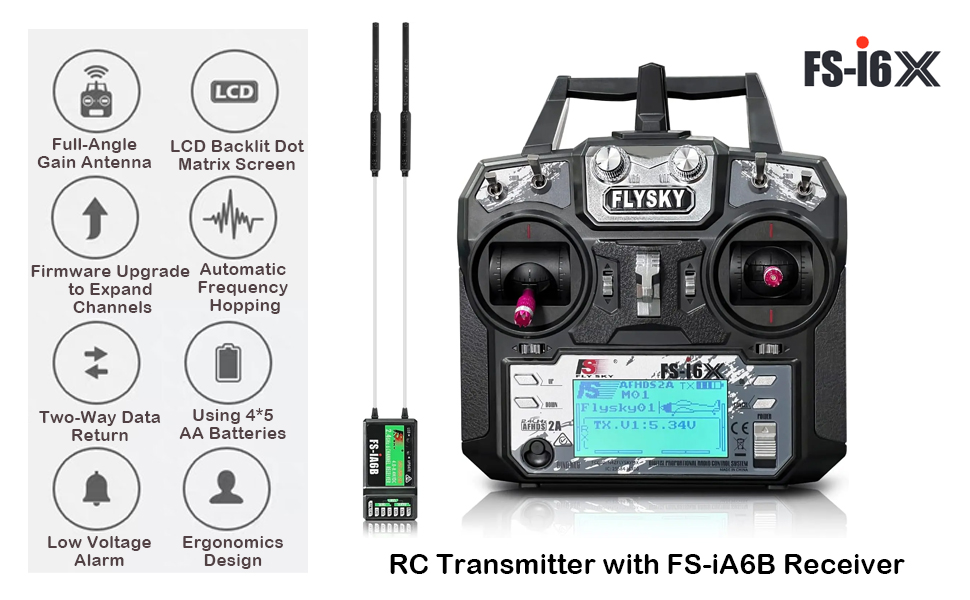 Flysky FS-i6X RC Transmitter with FS-iA6B Receiver