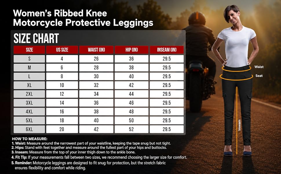 WOMEN MOTORCYCLE LEGGINGS PANTS TROUSERS LADIES