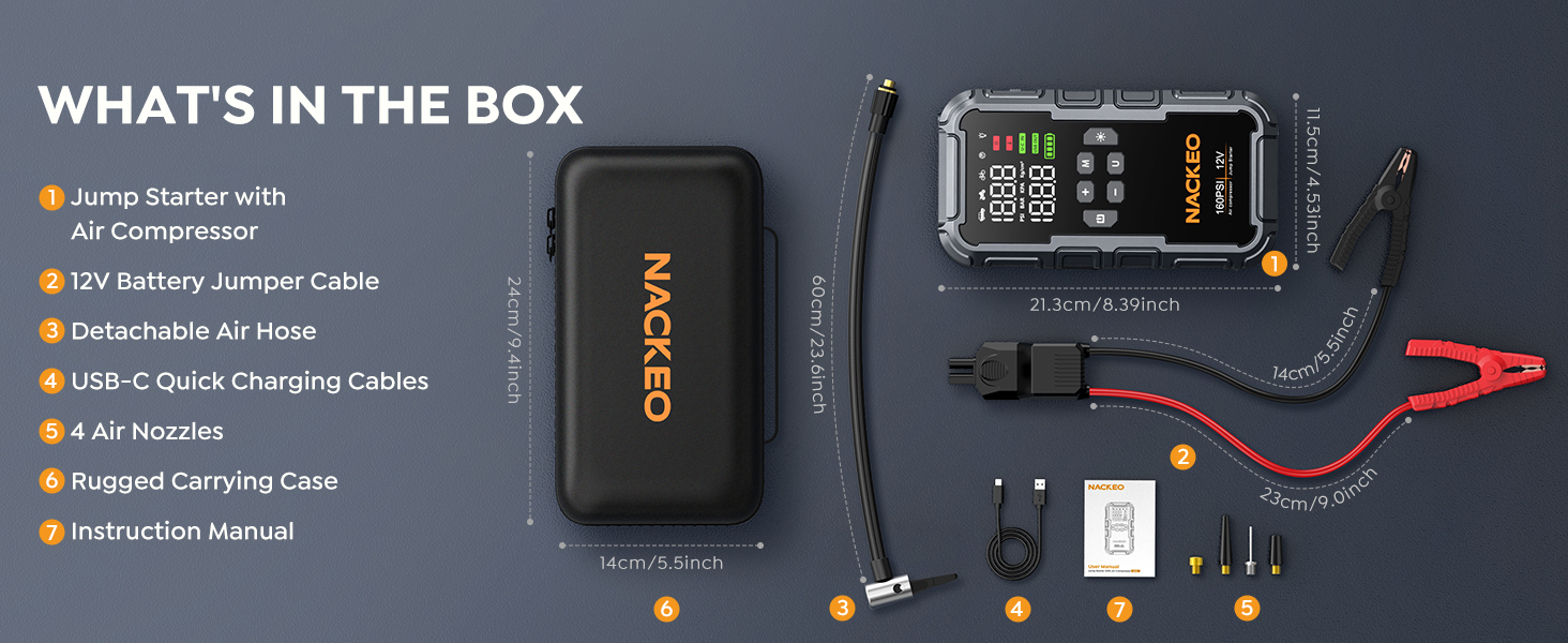 portable car jump starter with air compressor