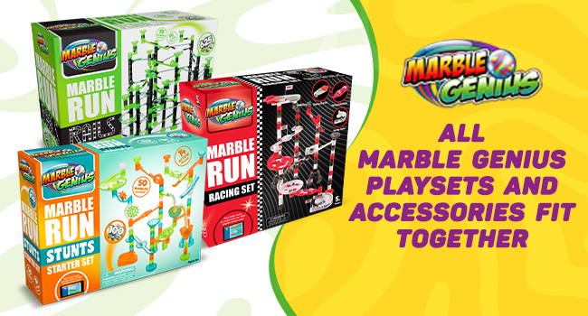 All Marble Genius pieces fit together with total compatibility